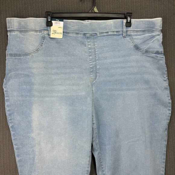 Terra & Sky Womens 4X Capri Jeggings Pull-On Light Wash Stretch Fabric - Picture 9 of 9